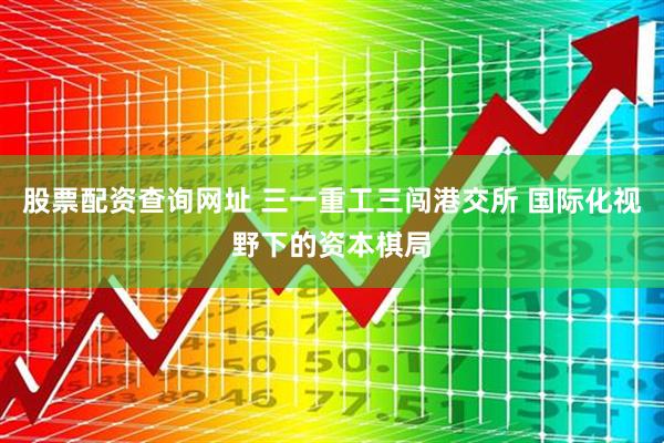 股票配资查询网址 三一重工三闯港交所 国际化视野下的资本棋局