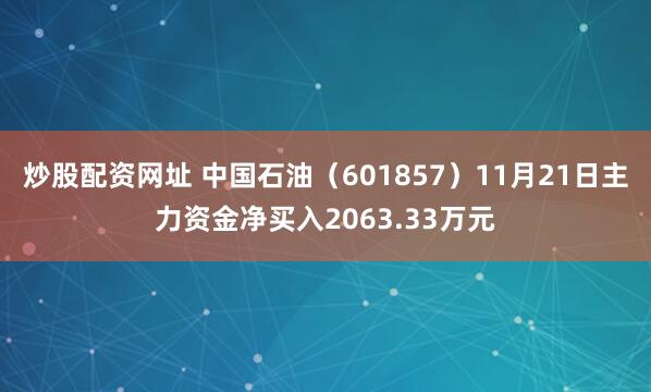炒股配资网址 中国石油（601857）11月21日主力资金净买入2063.33万元